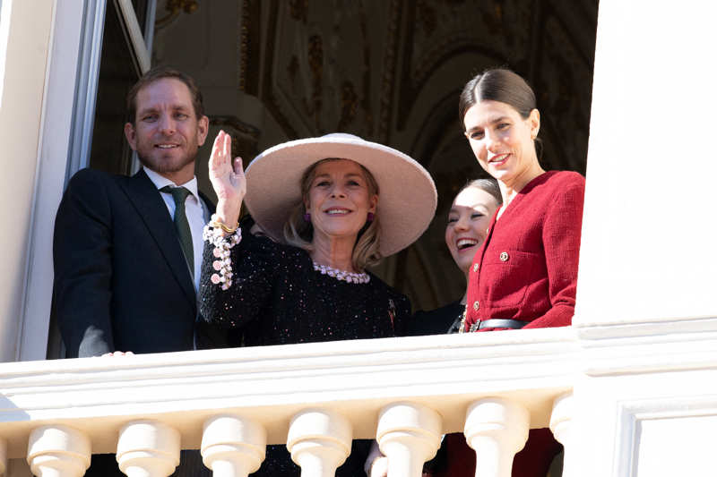 Andrea Casiraghi y la princesa Carolina de Mónaco durante la celebración del día Nacional de Mónaco