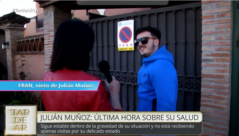 Fran Redondo, conocido por responder amablemente a la prensa cuando le preguntan por su abuelo Julián Muñoz