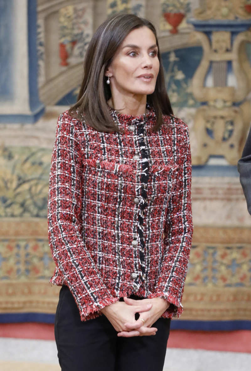 La Reina Letizia con chaqueta de tweed