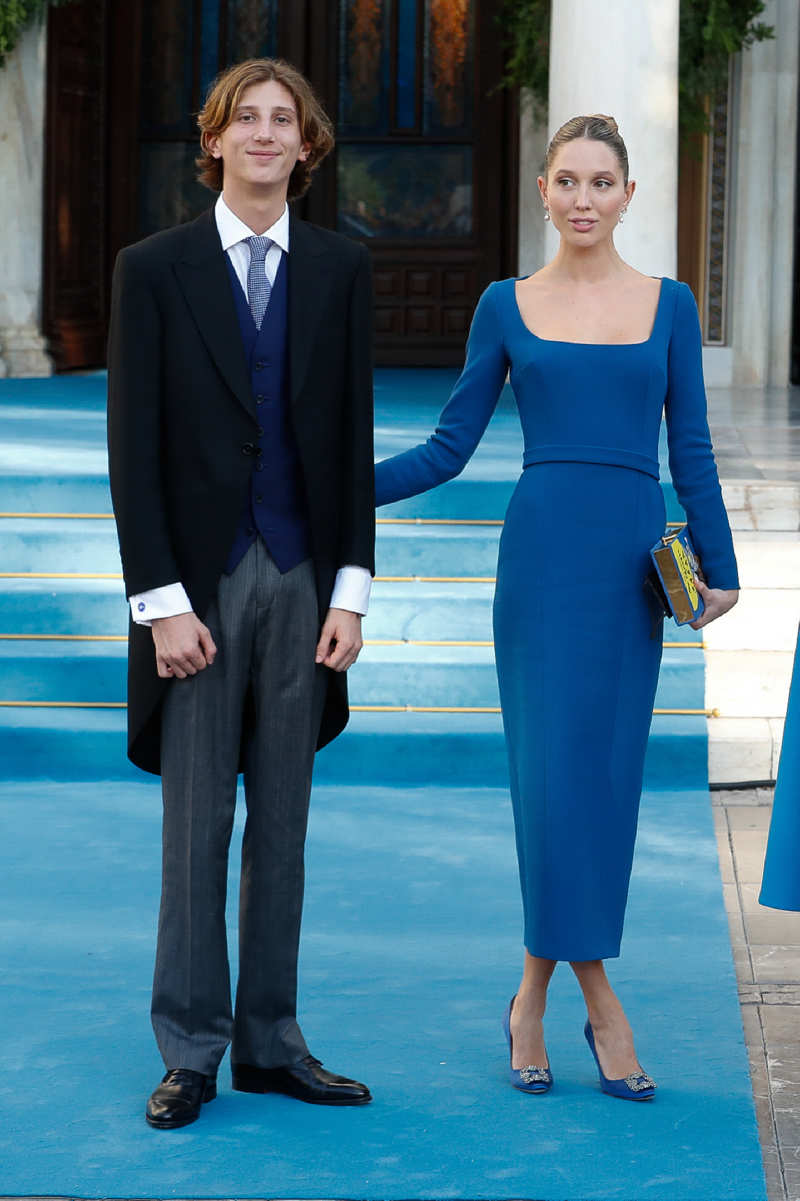 Odiseo de Grecia y su hermana Olympia en la boda de Philippo de Grecia y Dinamarca y Nina Flohr