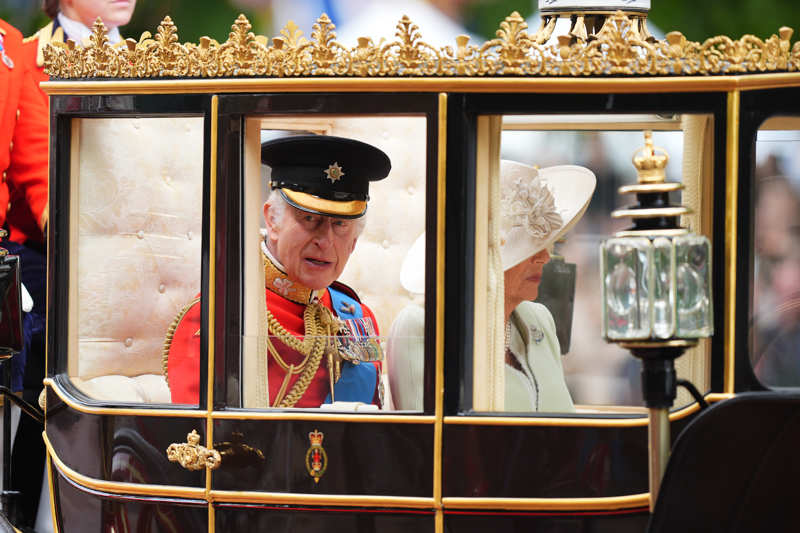 El Rey Carlos III, muy emocionado en el Trooping the Colour 2024
