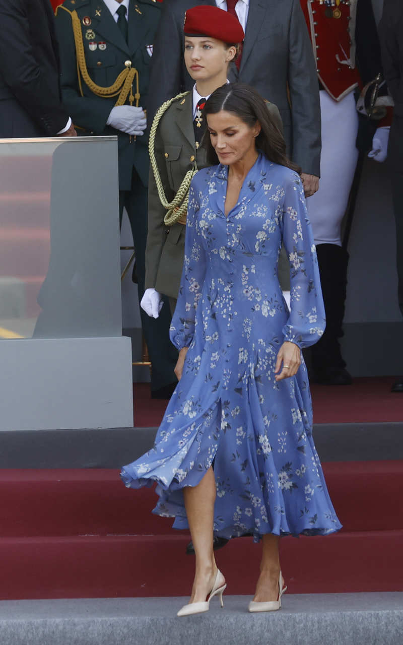 La reina Letizia durante el Día de la Hispanidad