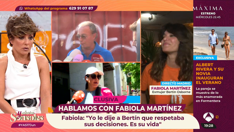 Sonsoles Ónega y Fabiola Martínez protagonizan un tenso momento en directo. 