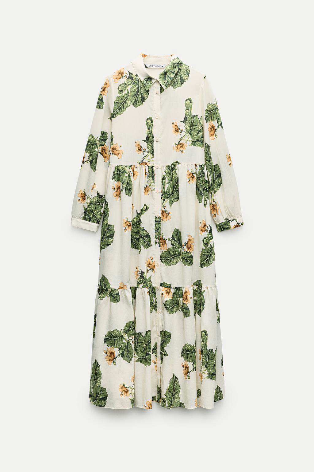 Vestido estampado flores ZW de Zara 39,95 euros