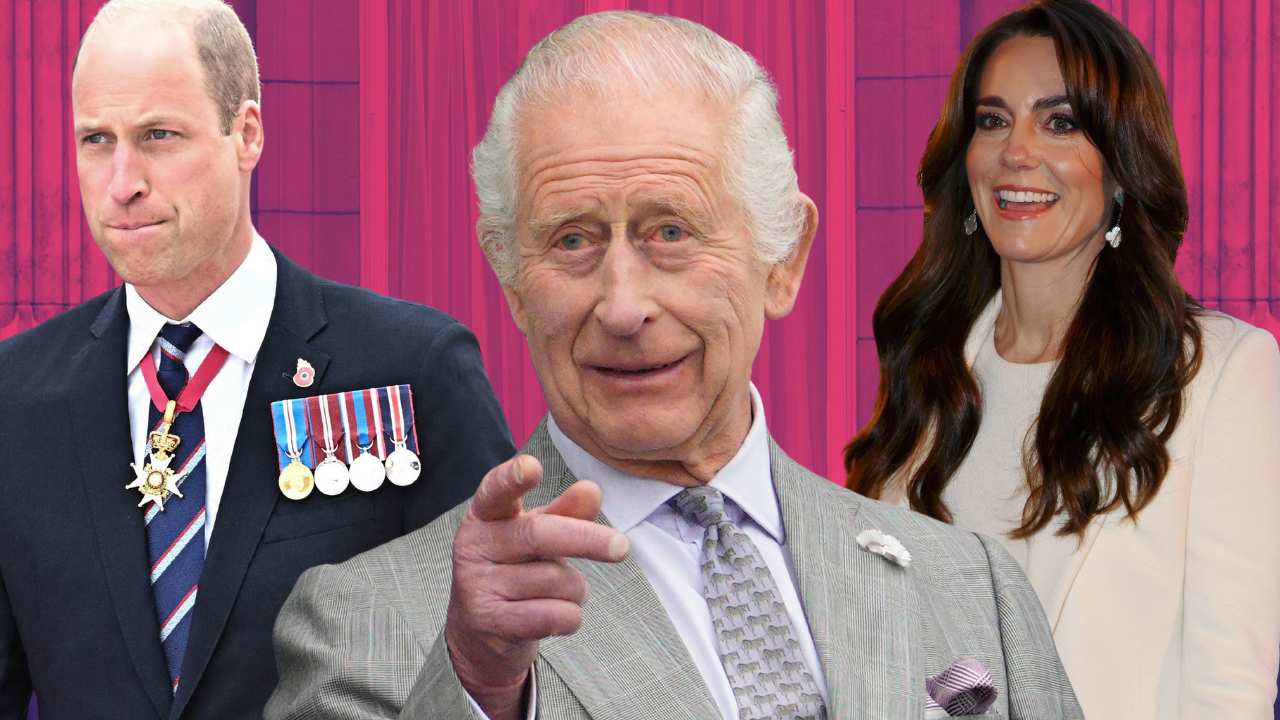 Carlos III, Kate Middleton y el Príncipe Guillermo en un montaje de fotos