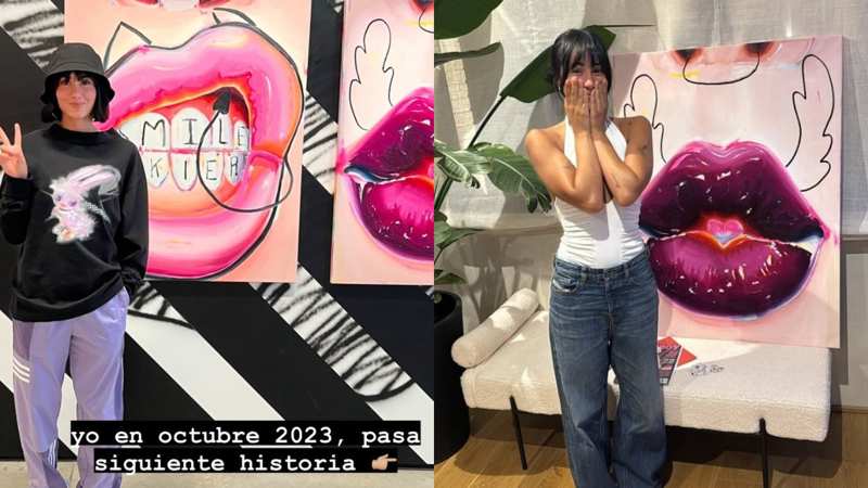 Aitana posa con el regalo que le ha hecho Yatra por su cumpleaños