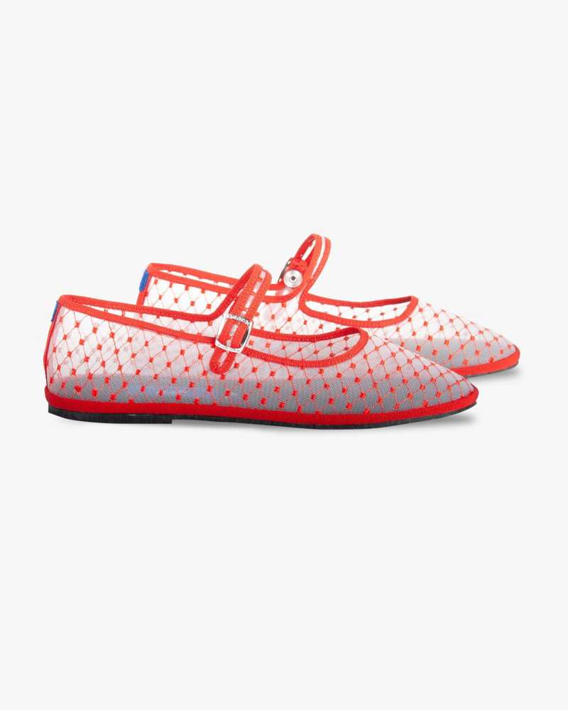 Furlanes Mary Janes Red Mesh de Chatelles 130 euros 