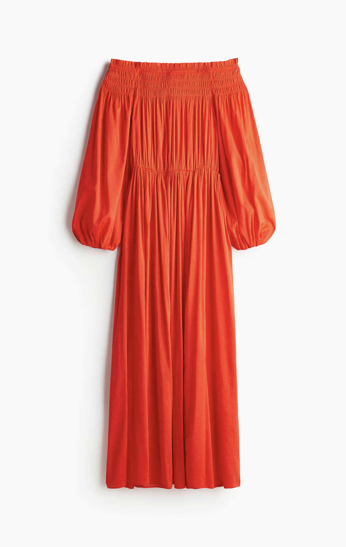 Vestido off the shoulder con escote nido de abeja de H&M 39,99 euros 