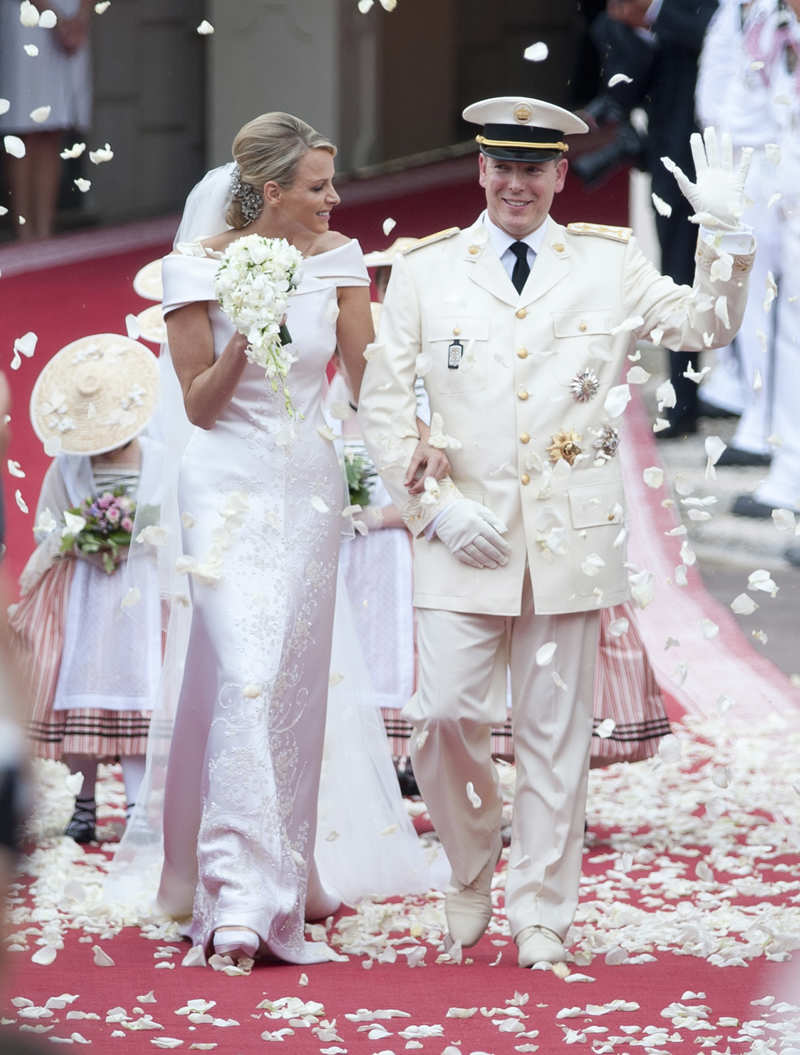 Alberto y Charlène de Mónaco en su boda