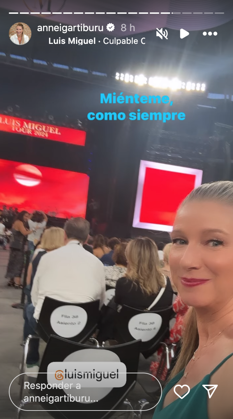 Anne Igartiburu en el concierto de Luis Miguel
