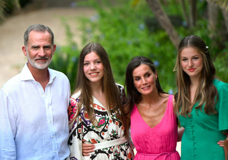 Familia Real española en su posado de verano.