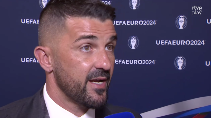 David Villa hablando en RTVE antes de la final de la Eurocopa