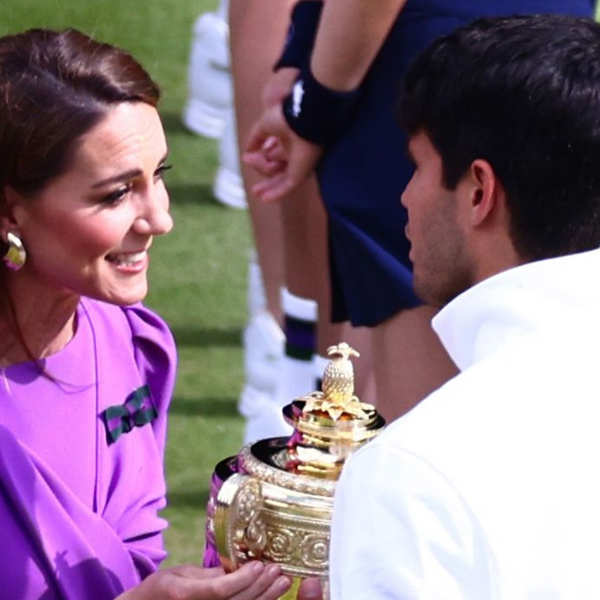 Kate Middleton y Carlos Alcaraz hablando