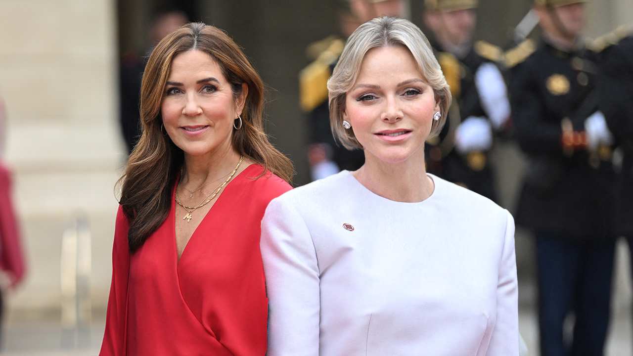 Charlene y Mary de Dinamarca, en la recepción previa a los Juegos Olimpicos. 