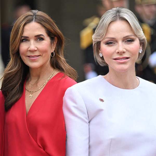 Charlene y Mary de Dinamarca, en la recepción previa a los Juegos Olimpicos. 