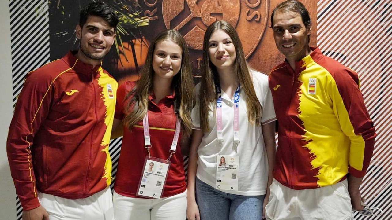 Leonor y Sofía con Nadal y Alcaraz en los Juegos Olímpicos de París