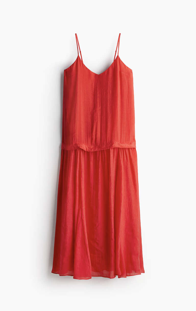 Vestido largo con tirantes espagueti de H&M 54,99 euros 