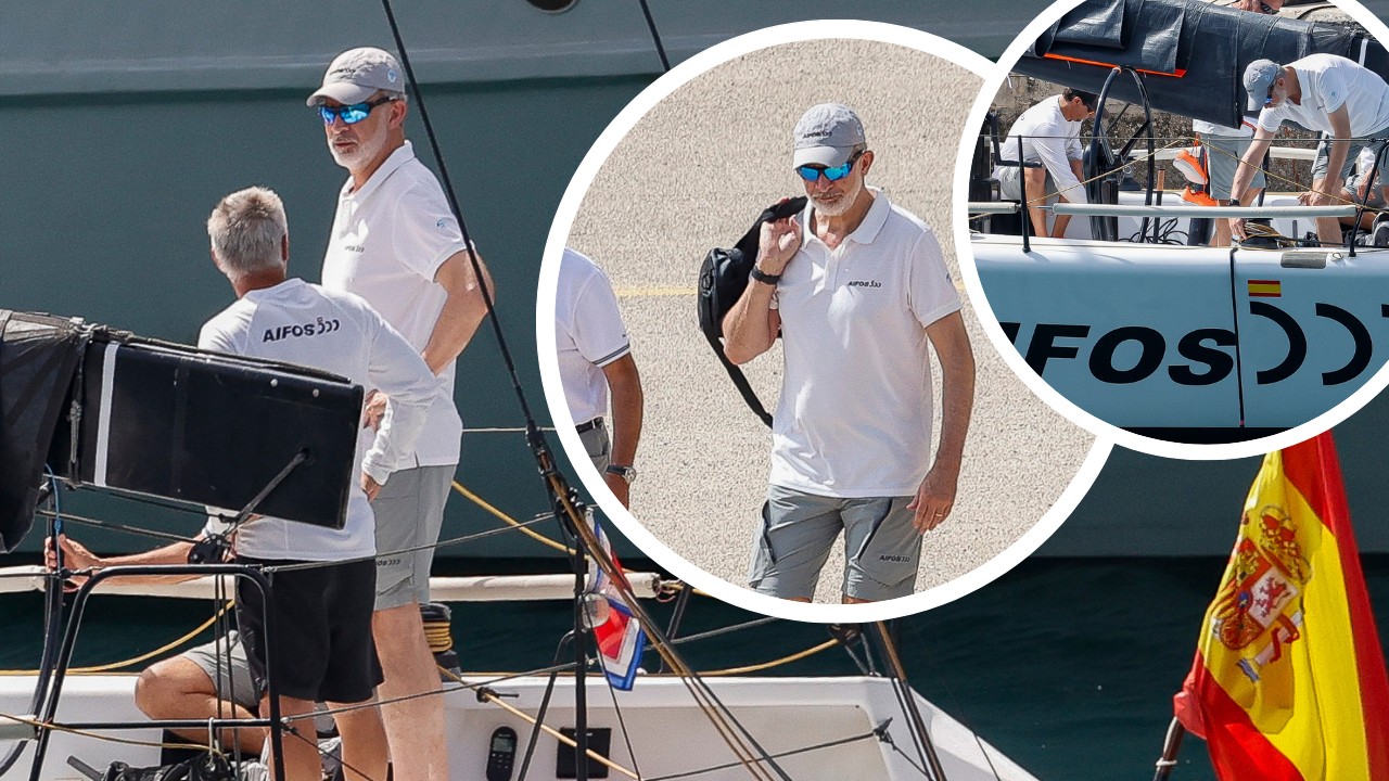 El Rey Felipe VI se sube a borde del 'Aifos' para la Copa del rey de vela en Palma de Mallorca