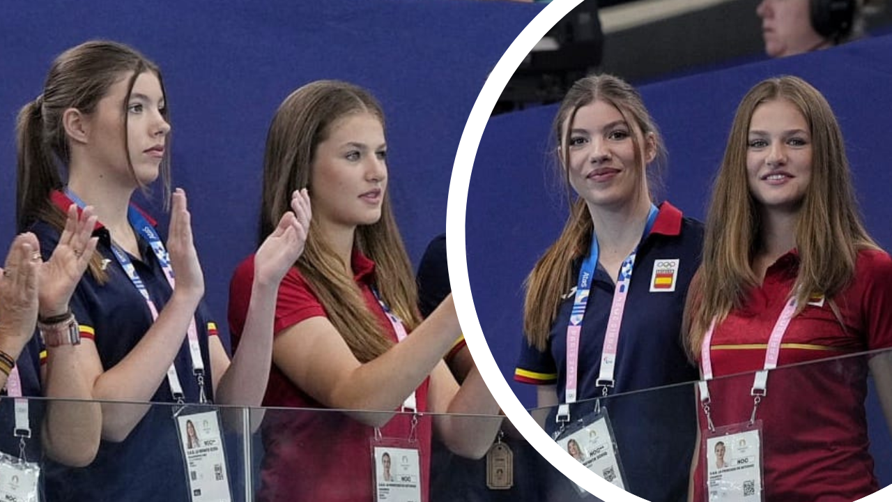 Leonor y Sofía, suplentes de honor en los Juegos Olímpicos de París: las mejores fans del equipo de waterpolo y natación