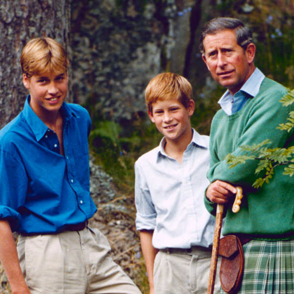 Carlos III, Guillermo de Gales y Enrique de Sussex el verano de 1997 en Balmoral