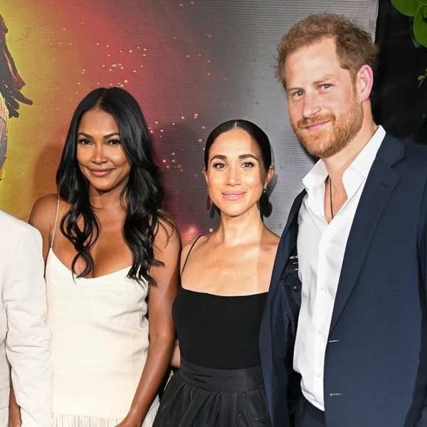 Meghan Markle junto a su marido, el Príncipe Harry, y una amiga