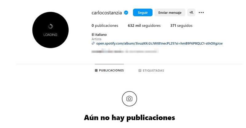 Perfil de Carlo Costanzia sin contenido