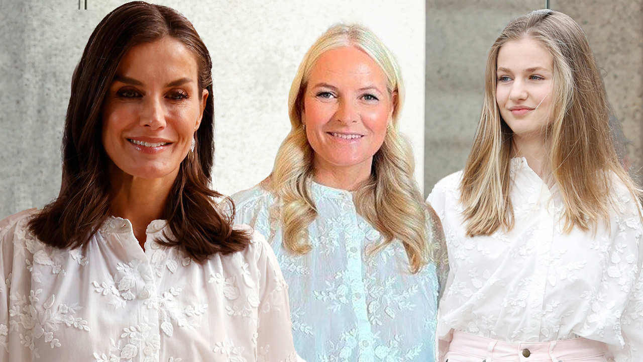 La blusa que comparten la Reina Letizia, la Princesa Leonor y Mette Marit (y tres alternativas muy similares en Zara)