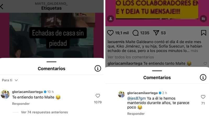 Los comentarios de Gloria Camila sobre Maite Galdeano