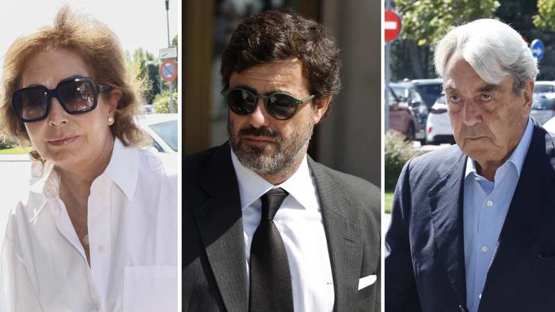 Ana Rosa Quintana, Antonio Matos y Alberto Cortina en el último adiós de Caritina. 