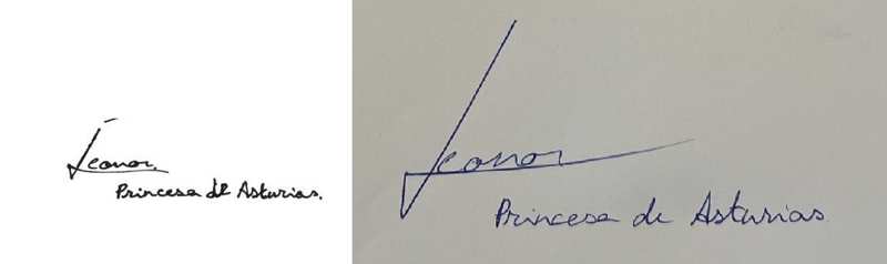 Comparativa firma Princesa Leonor 2019 VS 2024