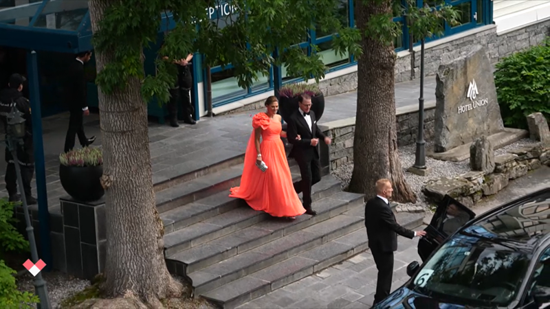 Victoria de Suecia y su marido en la boda de Marta Luisa de Noruega