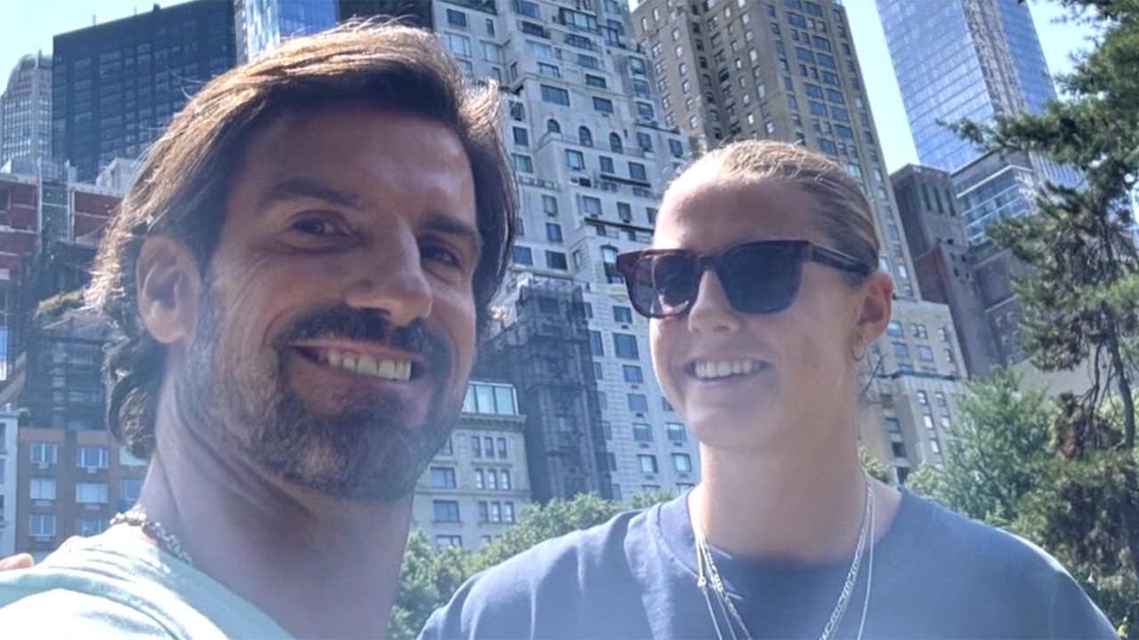 Aitor Ocio y su hija Naia en Nueva York