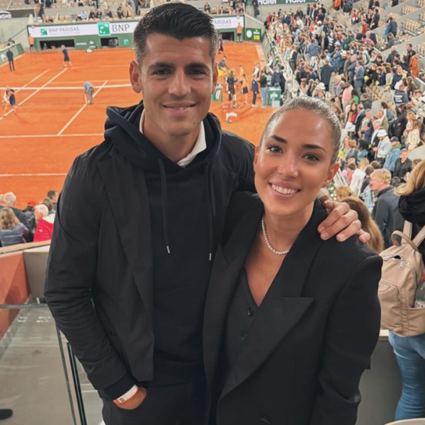 Álvaro Morata y Alice Campello en un partido de tenis