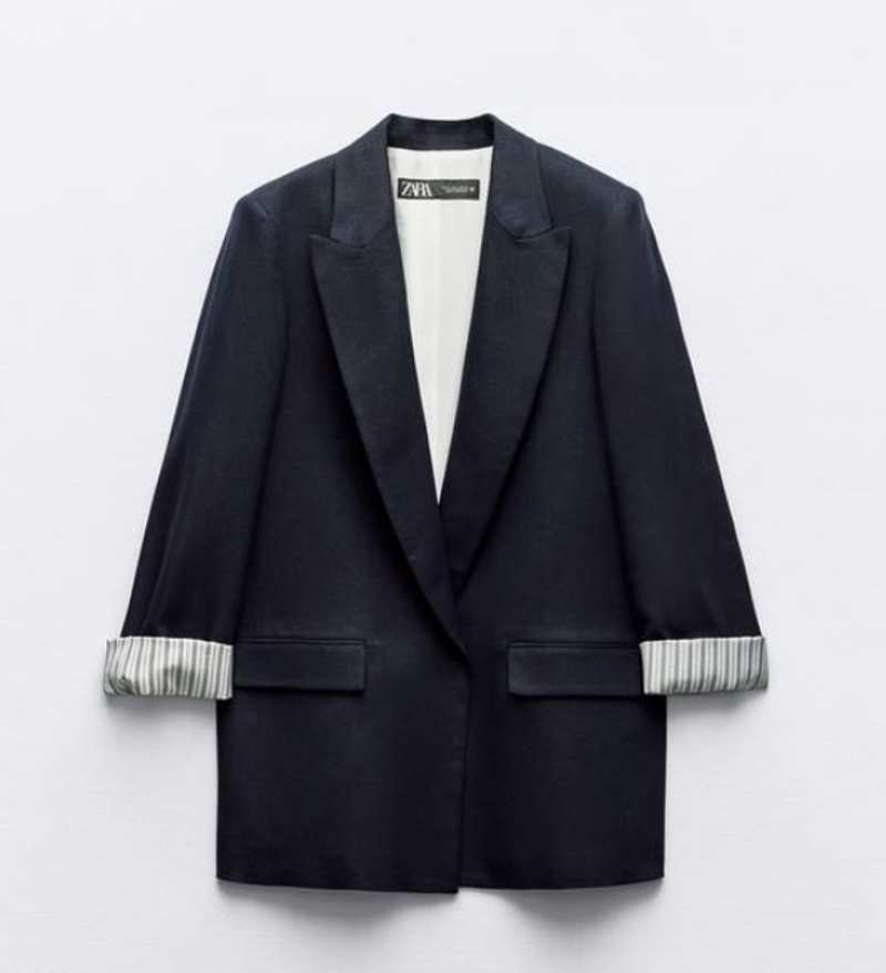 Blazer con lino Zara