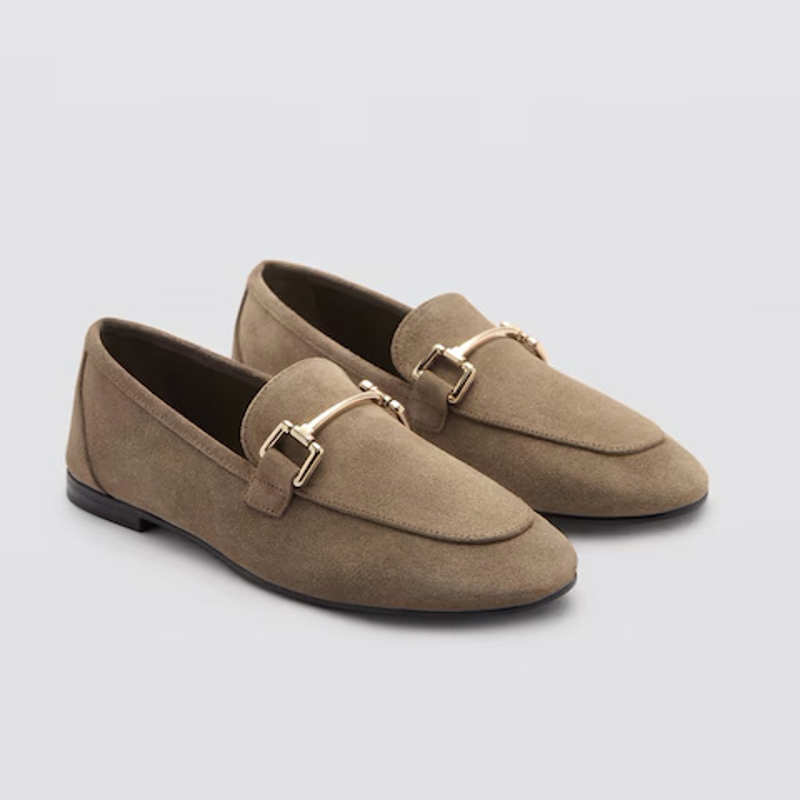 Mocasín piel serraje de Mango 49,99 euros 