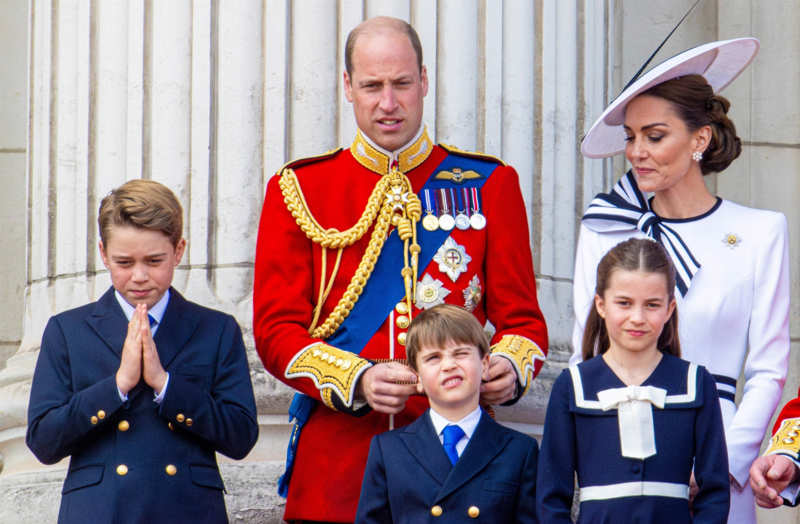 Kate Middleton y su familia durante el Trooping the Colour
