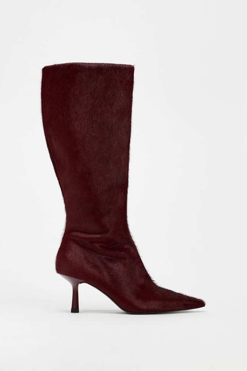 Bota tacón piel de Zara 129 euros