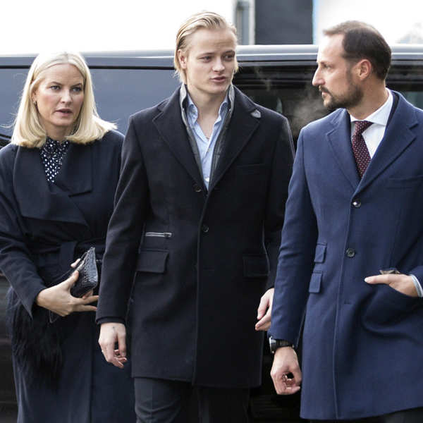 Haakon de Noruega, Mette Marit y Marius en Oslo.