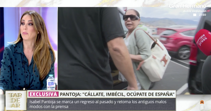 Isabel Pantoja a su llegada a Tenerife