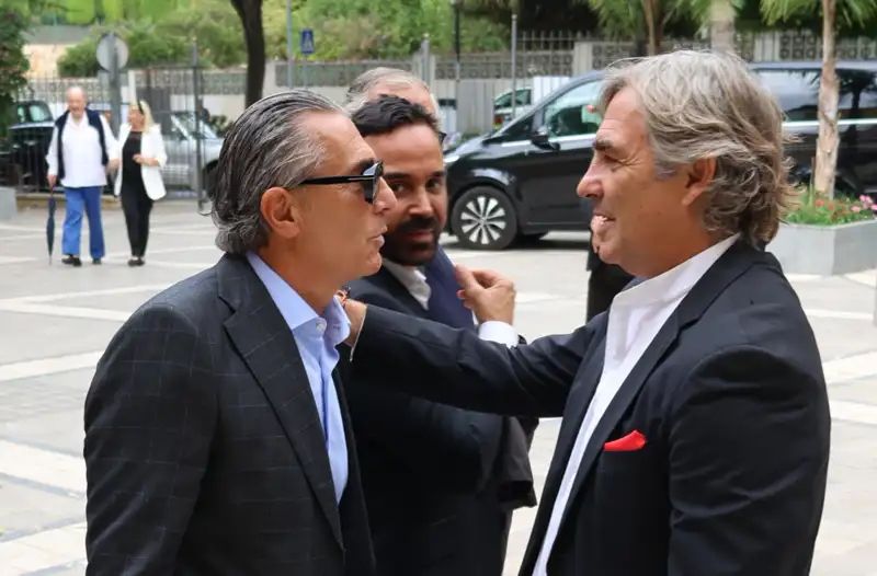  Sergio Scariolo y Hubertus von Hohenlohe en el funeral de Luis Ortiz