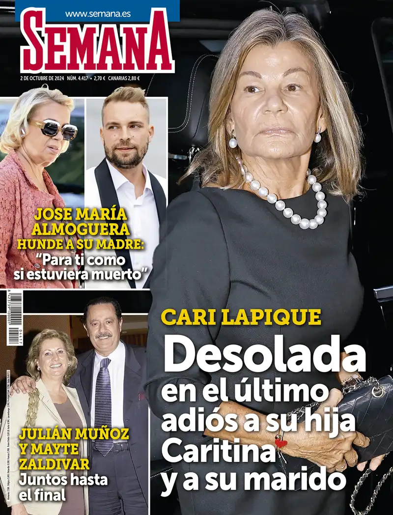 Portada de SEMANA en el que aparece Cari Lapique desolada