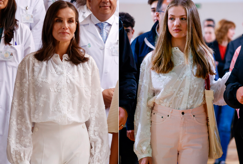 Doña Letizia y la Princesa Leonor con la misma camisa 