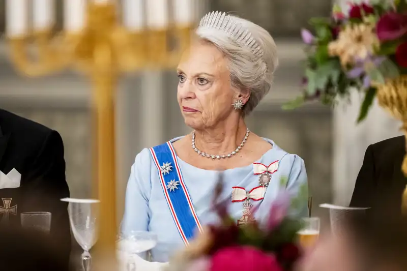 Benedicta de Dinamarca durante una cena de gala