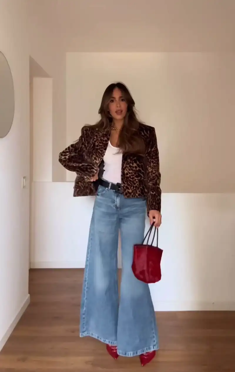 El total look de Zara de Rocío Osorno y su chaqueta de leopardo de Zara 