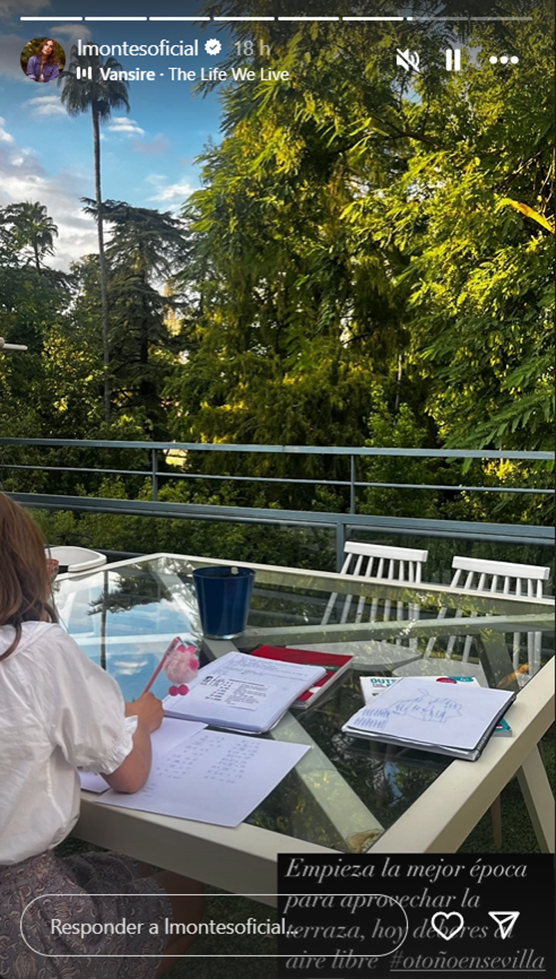 La terraza de la casa de Lourdes Montes y Fran Rivera