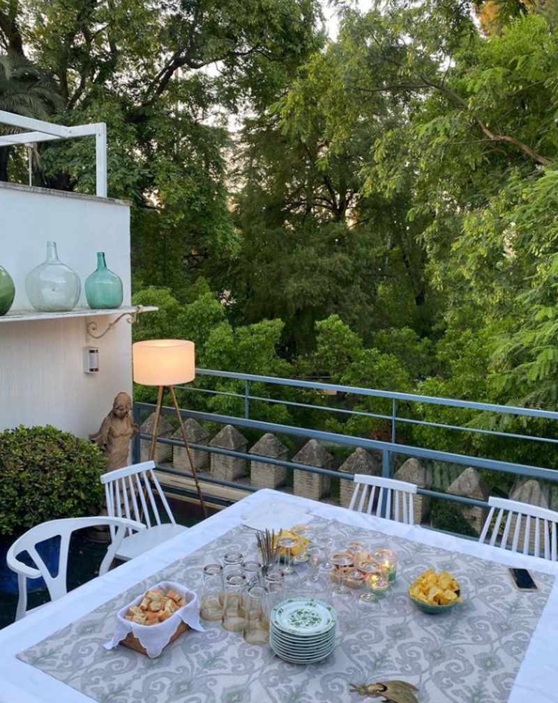 La terraza de la casa de Lourdes Montes y Fran Rivera