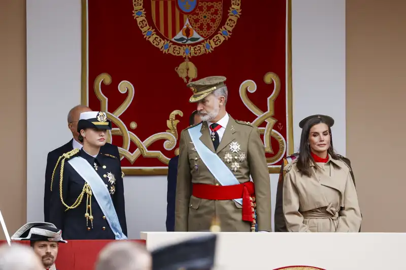 Leonor y Felipe VI en el desfile por el Día Nacional