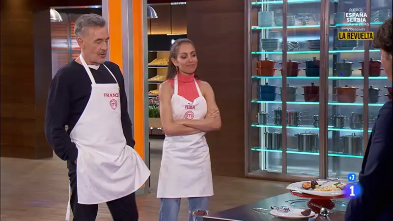 Hiba Abouk y Francis Lorenzo en 'MasterChef Celebrity'