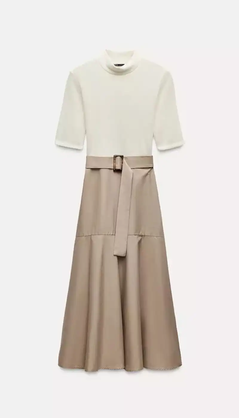 Vestido soft cinturón de Zara 35,95 euros 