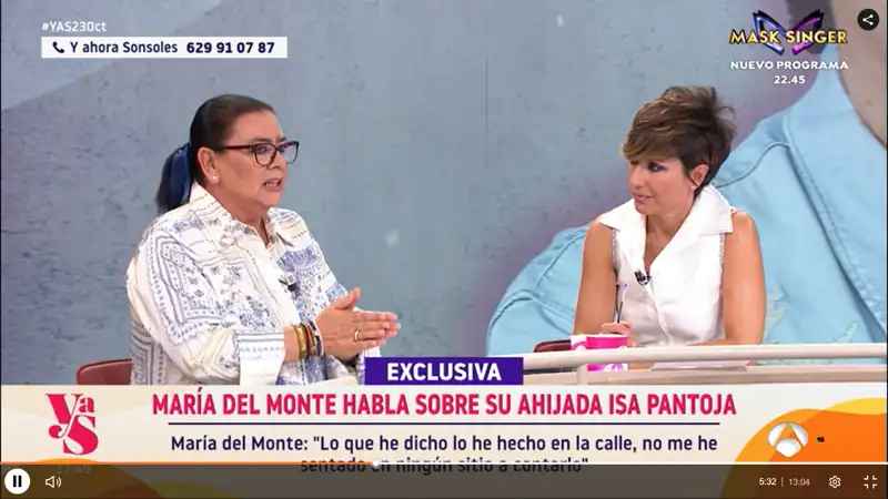 María del Monte en 'Y ahora Sonsoles'